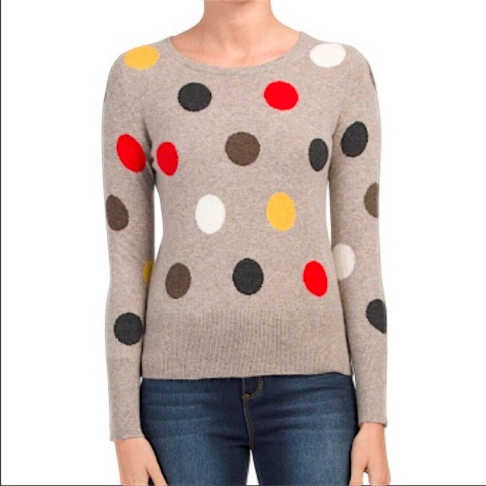 Cynthia Rowley 100% 2-Ply Cashmere Polka Dot Sweater XS